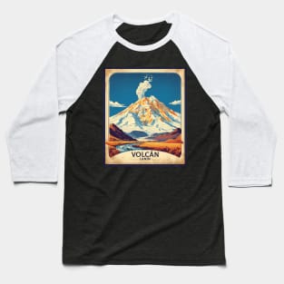 Volcan Lanin Argentina Vintage Tourism Poster Baseball T-Shirt